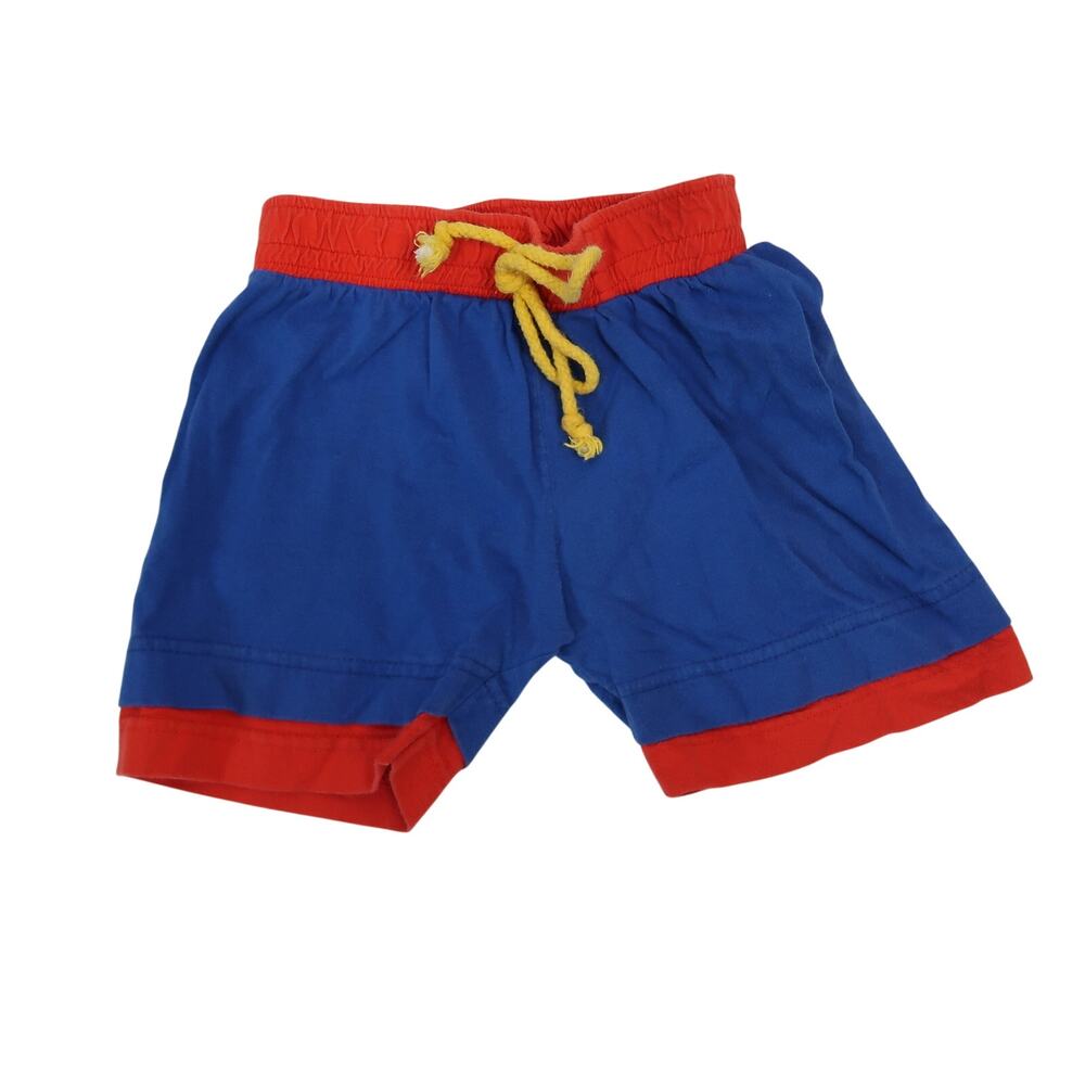 Vintage 90s Certified Kid Blue and Red Cotton Shorts Toddler Boy 2T
